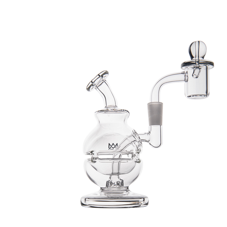 MJ Arsenal Royale Mini Dab Rig with Quartz Bucket and Dual Filtration, Compact 5" Size, Front View