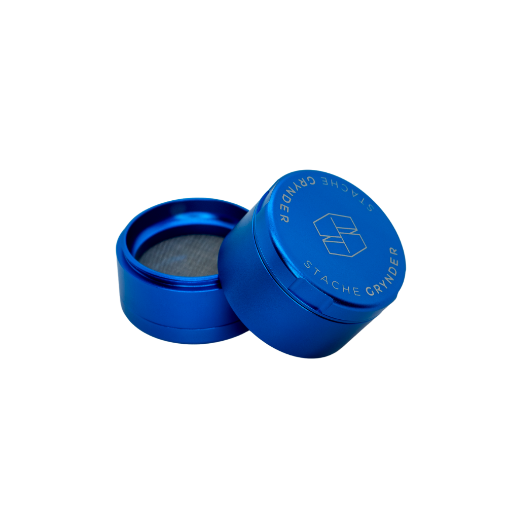 Stacheproductswholesale Grynder 5 Piece in Blue - Top View with Open Chamber