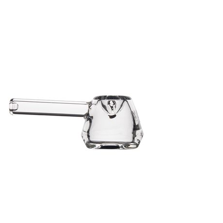 MJ Arsenal Kettle Hand Pipe - Clear Glass, Portable Design - Front View on White Background