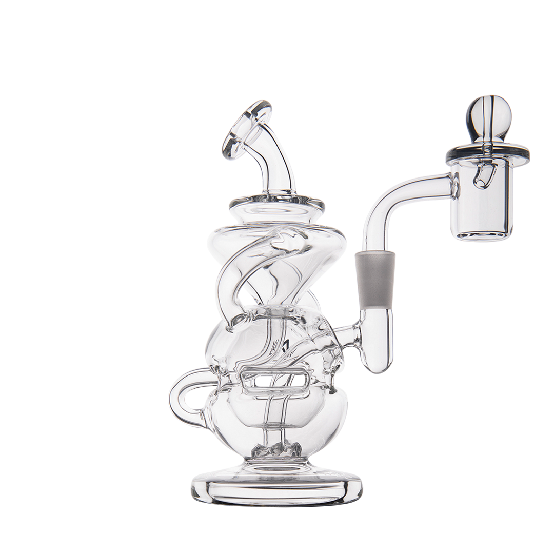 MJ Arsenal Infinity Mini Dab Rig with Banger Hanger, Clear Borosilicate Glass, Front View