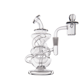 MJ Arsenal Infinity Mini Dab Rig, Compact Dual Recycler, 90 Degree Quartz Banger, Side View