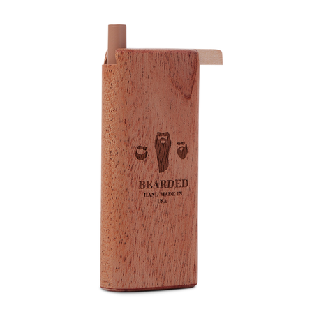 Bearded Distribution African Mahogany Wooden Dugout with Glass One-Hitter, Front View