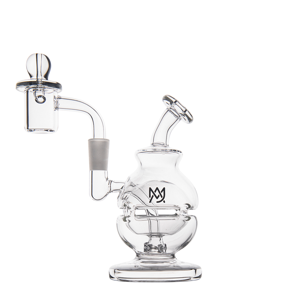 MJ Arsenal Royale Mini Dab Rig, Clear Borosilicate Glass, 5" with 90 Degree Banger