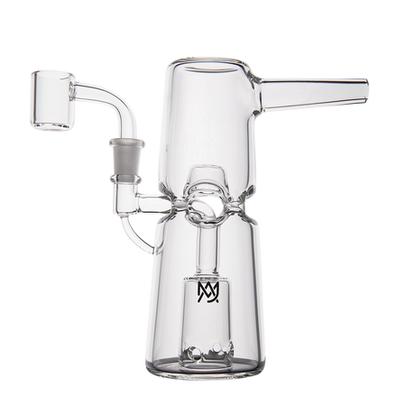 MJ Arsenal Turret Mini Dab Rig with Quartz Bucket, Compact Design - Front View on White