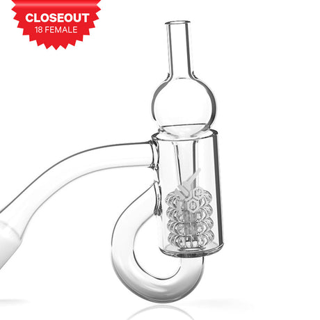 Honeybee Herb Quartz Banger with Recycler Design, 45° Angle, 18mm Female Joint - Side View