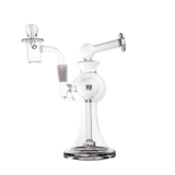 MJ Arsenal Apollo Mini Dab Rig front view, clear borosilicate glass with 10mm female joint