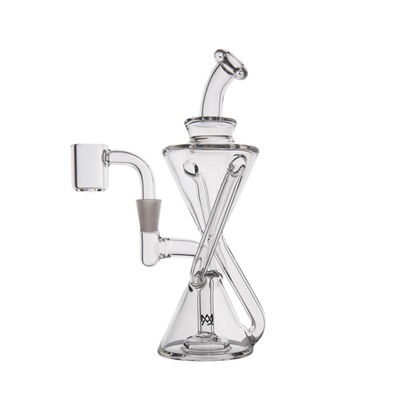 MJ Arsenal Time Turner Mini Dab Rig with Quartz Bucket - Clear Glass Isolated View