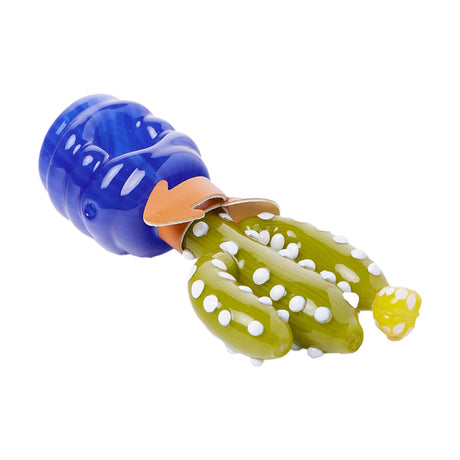 Cheech Glass The Only Cactus Hand Pipe in Blue - Unique Cactus Shape with Detailed Texture