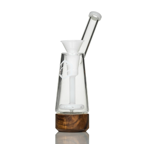 Anomaly Drift 6" Smooth-Hit Bubbler, Walnut-White, with Removable Base & Percolator, Front View