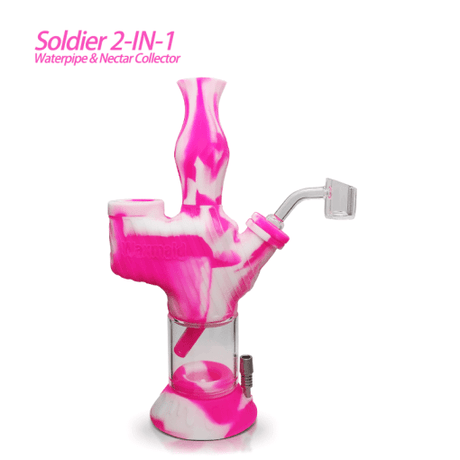 Waxmaid Soldier 2-in-1 Pipe & Nectar Collector in Pink Cream - Front View
