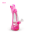 Waxmaid Horn Silicone Glass Water Pipe in Pink Cream - Angled View