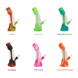 Waxmaid Horn Silicone Glass Water Pipes in various colors side view