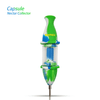 Waxmaid Capsule Silicone Glass Nectar Collector in Blue White Green, Front View