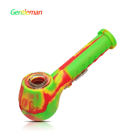 Waxmaid Gentleman Rasta 2 in 1 Handpipe & Nectar Collector, angled side view on white background