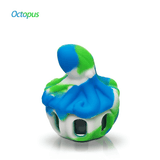 Waxmaid Octopus Silicone Container in Blue & Green - Front View