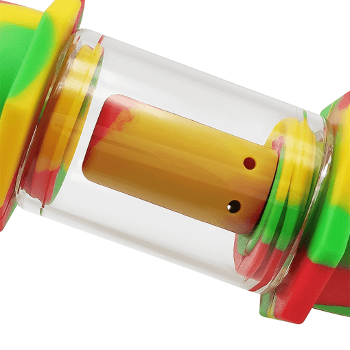 Waxmaid Capsule Nectar Collector with colorful silicone and glass body, close-up view