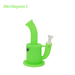 Waxmaid Magneto S Mini Silicone Water Pipe in GID Green, Angled View with Bowl