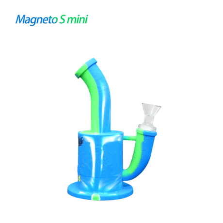 Waxmaid Magneto S Mini Silicone Water Pipe in Blue White Green - Compact and Durable