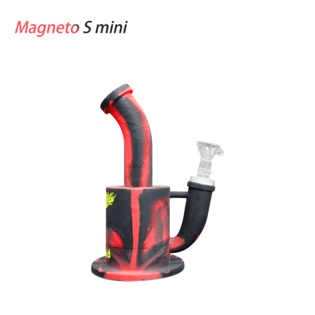 Waxmaid Magneto S Mini Silicone Water Pipe in Black Red, Portable and Durable Design