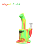 Waxmaid Magneto S Mini Silicone Water Pipe in Rasta colors, front view on white background