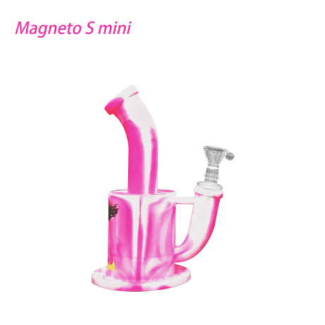 Waxmaid Magneto S Mini Silicone Water Pipe in Pink Cream - Angled View