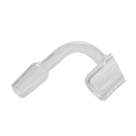 Waxmaid 14mm 90° Quartz Dab Banger - Clear, Angled View on Seamless White Background