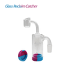 Waxmaid 14MM Male Joint Bubbler 90° Glass Reclaim Catcher with Blue Purple Silicone Container