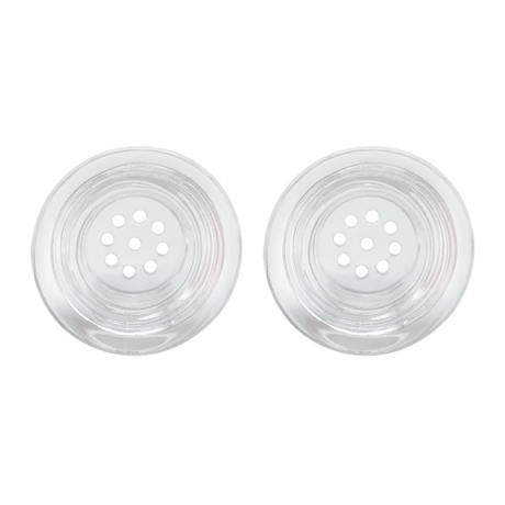 Waxmaid 18mm Glass Bowl Replacements, 2 Pack, Top View on White Background