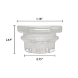 Waxmaid 18mm Glass Bowl Replacement Front View with Dimensions