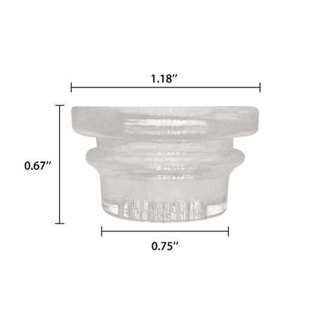 Waxmaid 18mm Glass Bowl Replacement Front View with Dimensions