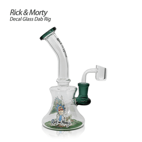 Waxmaid Rick & Morty Decal Dab Rig - Angled Front View on White