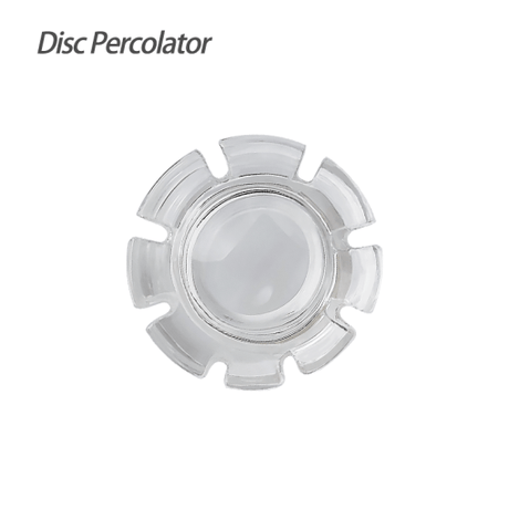 Waxmaid Dabber Dab Rig with Disc Percolator Top View on Seamless White Background