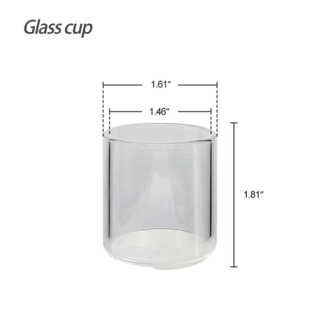 Waxmaid Dabber Glass Cup for Dab Rig with Dimension Markings - Front View