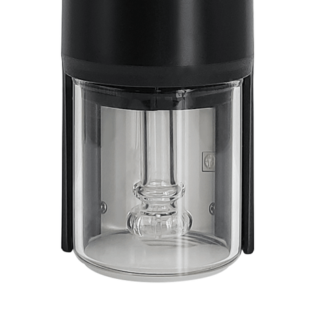 Waxmaid Dabber Dab Rig Glass Cup close-up, transparent with black accents