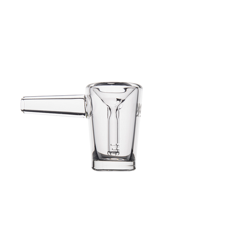 MJ Arsenal Basin Compact Bubbler - Clear Borosilicate Glass, Front View on White Background