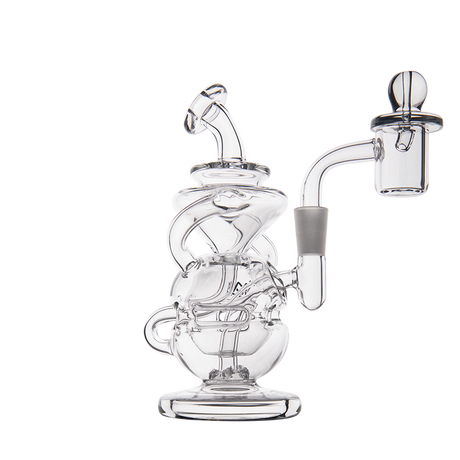 MJ Arsenal Infinity Mini Dab Rig with Banger Hanger Design, Clear Borosilicate Glass, Front View