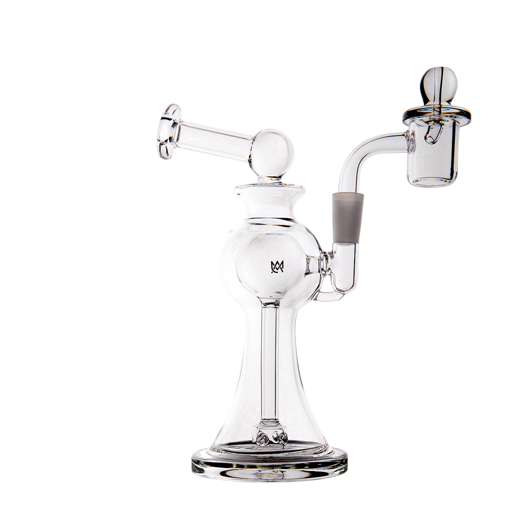 MJ Arsenal Apollo Mini Dab Rig with Banger Hanger, 90 Degree Joint, and Percolator, Front View