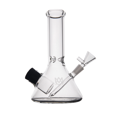 MJ Arsenal Cache Bong 7" with 10mm joint, clear borosilicate glass, portable beaker design, front view
