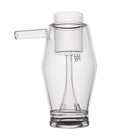 MJ Arsenal Proxy Bubbler for dabbing, clear glass with side arm, front view on white