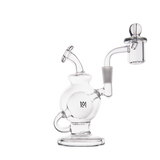 MJ Arsenal Atlas Mini Dab Rig with Double Ball Design and Honeycomb Percolation, Side View