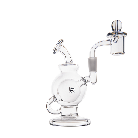 MJ Arsenal Atlas Mini Dab Rig with Double Ball Design and Honeycomb Percolation, Side View