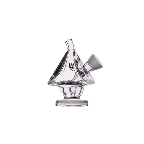 MJ Arsenal King Bubbler in clear borosilicate glass, compact and portable design, 45-degree joint angle, front view.