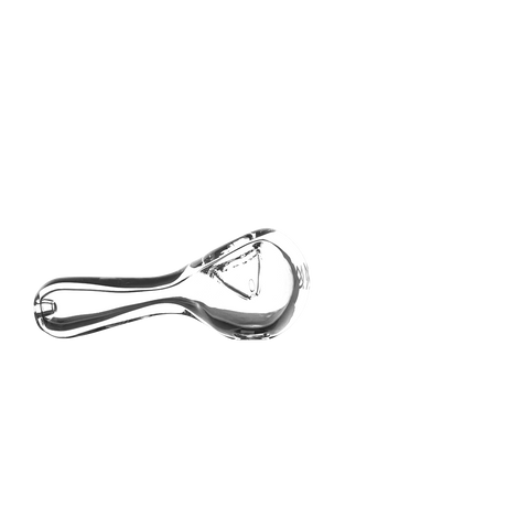 MJ Arsenal Pioneer Hand Pipe - Clear Glass - Angled Side View on White Background