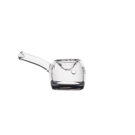 MJ Arsenal Perch Hand Pipe - Compact Clear Glass with Ergonomic Grip - Side View