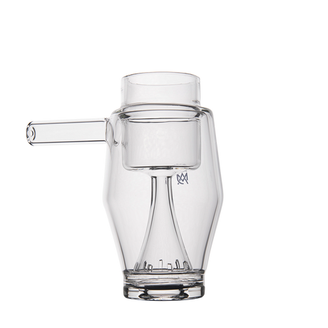 MJ Arsenal Proxy Bubbler Mini, clear glass dab rig, front view on a white background