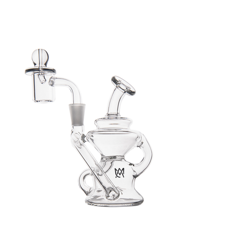 MJ Arsenal Hydra Mini Dab Rig with 90 Degree Banger Hanger, Clear Borosilicate Glass, Front View