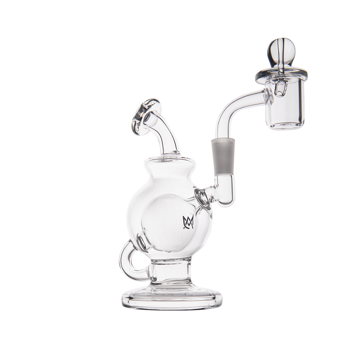 MJ Arsenal Atlas Mini Dab Rig with Honeycomb Percolator, Clear Borosilicate Glass, 5" Height