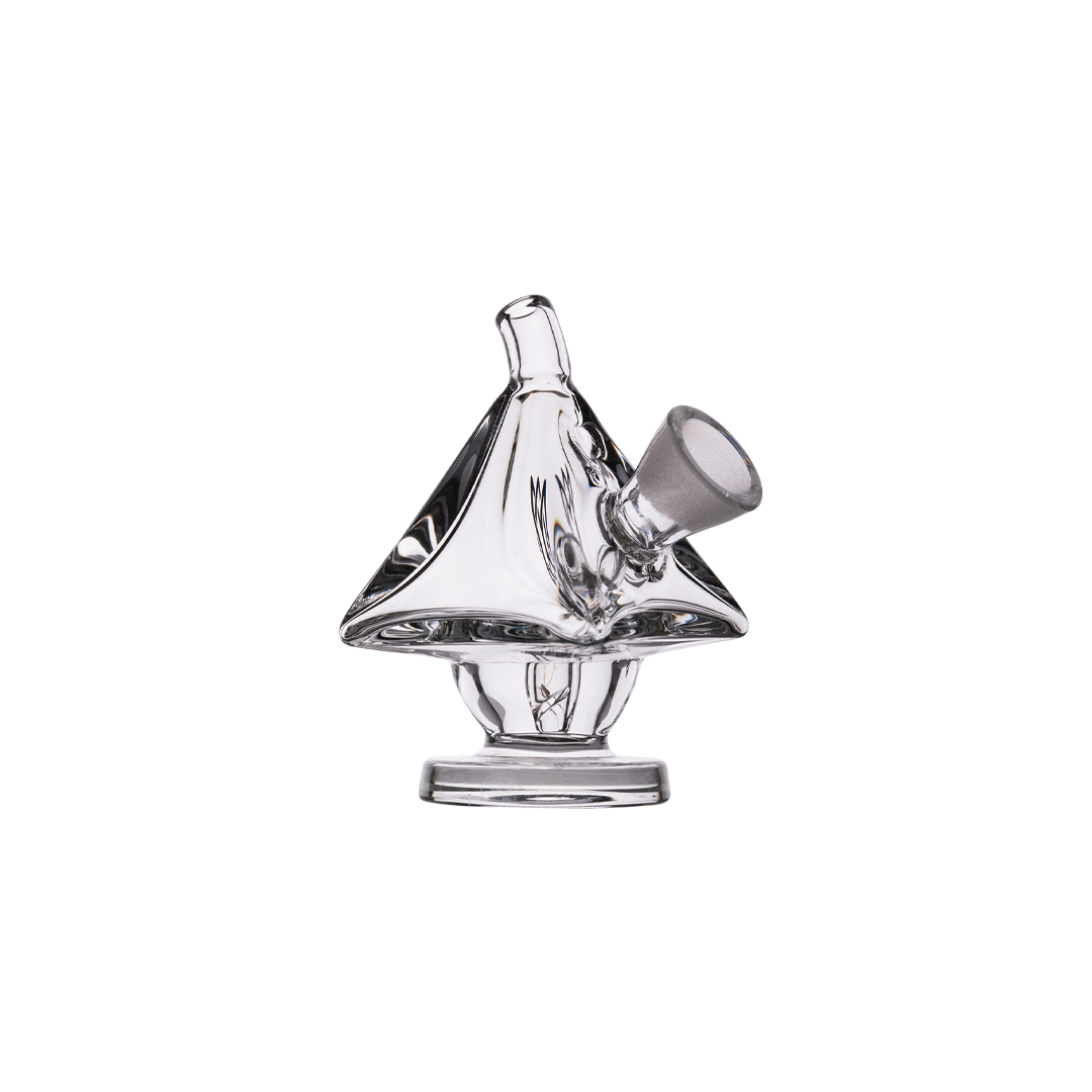 MJ Arsenal King Bubbler, clear borosilicate glass, portable design, front view on white background