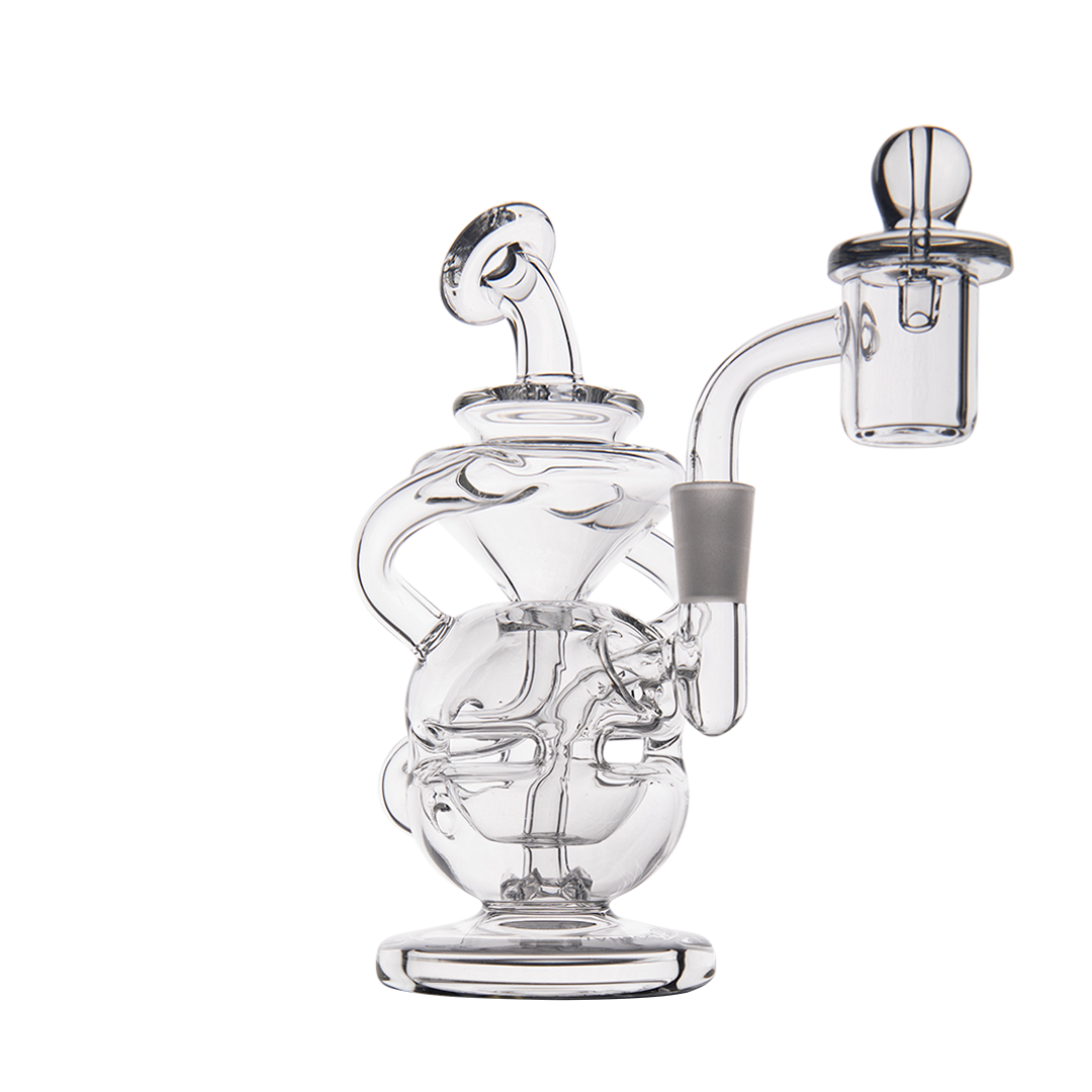 MJ Arsenal Infinity Mini Dab Rig with Banger Hanger, Clear Borosilicate Glass, Front View