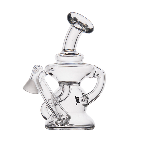 MJ Arsenal Hydra Vape Edition mini dab rig with halo ceramic insert, clear glass, front view on white background